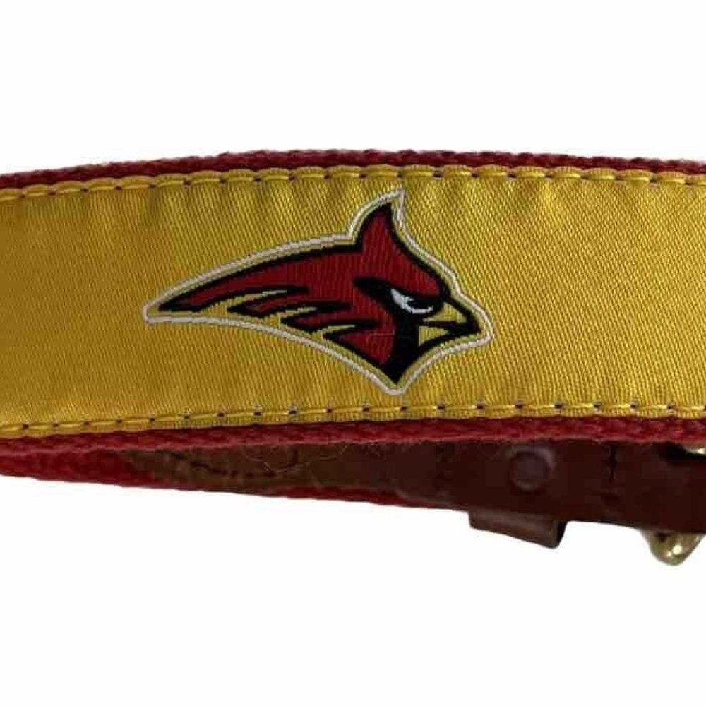 LeatherMan Top Grain Boys Sz 30 Waist Belt Cardinals Bird Canvas Embroidered